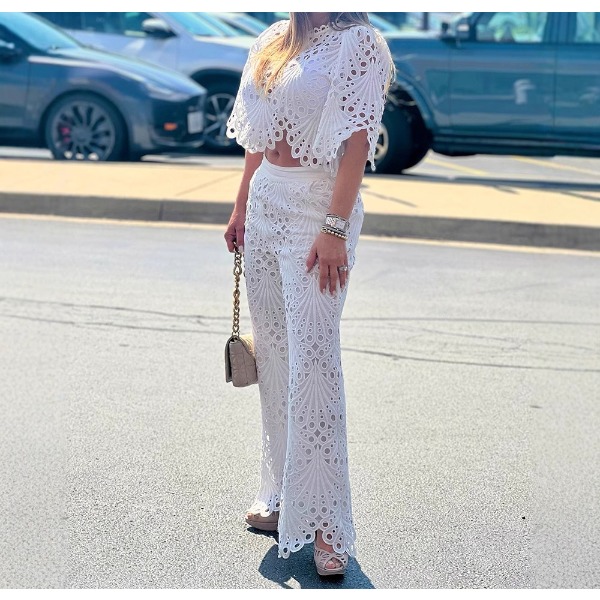 2 Pieces Outfit Woman New Summ - Crop Top Crochet recension och pris