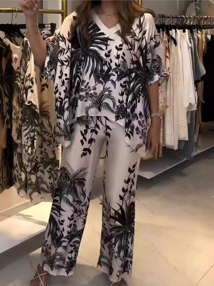 Elegant Two Piece Office Suit  - Romper Floral Print recension och pris