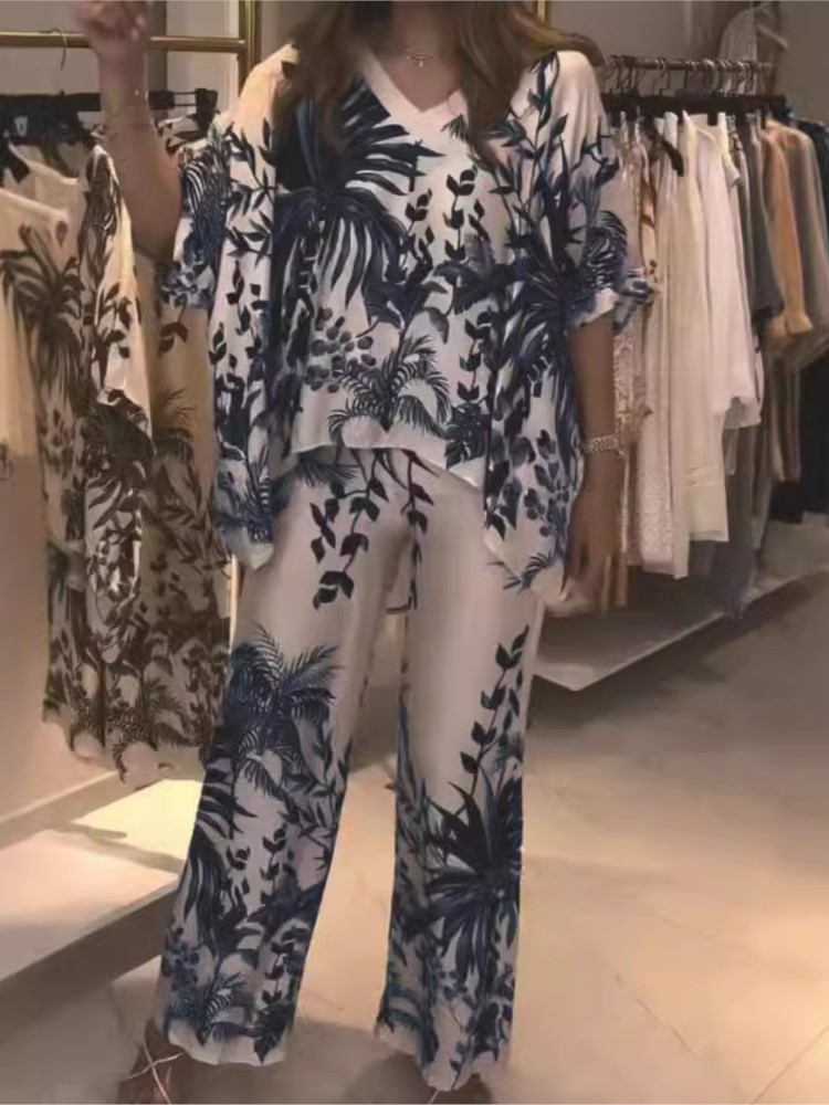 Elegant Two Piece Office Suit  - Romper Floral Print recension och pris