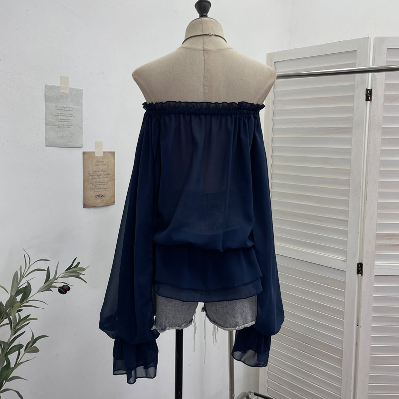 Off The Shoulder Chiffon Shirt - Blouse Off Shoulder recension och pris