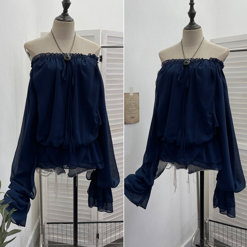 Off The Shoulder Chiffon Shirt - Blouse Off Shoulder recension och pris