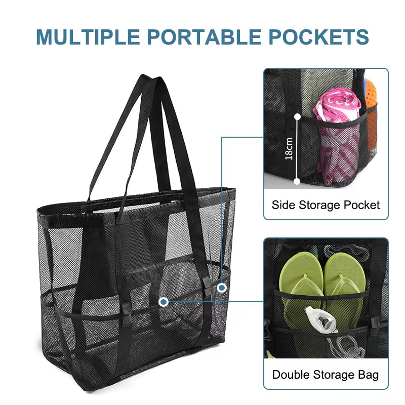 1pc Extra Large Mesh Beach Bag - Tote Bag Beach recension och pris